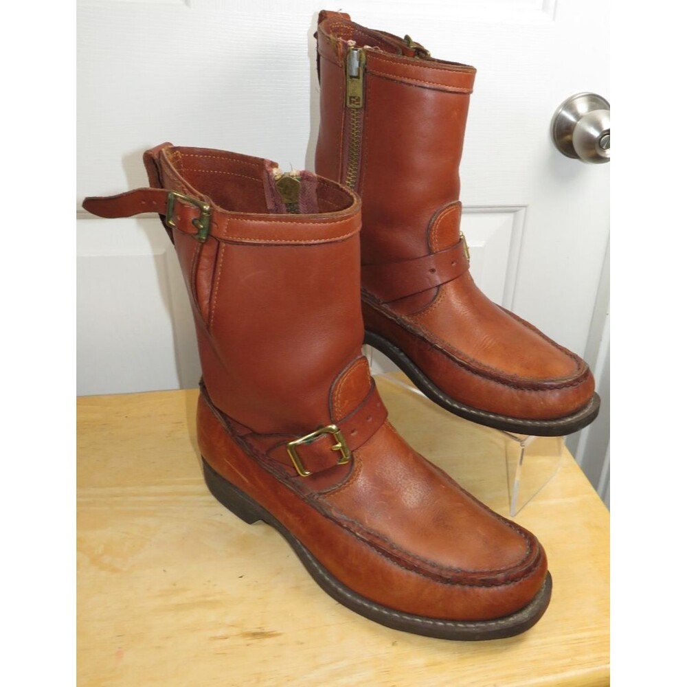 Vtg Gokey Hunting Snake Gro-Cord Boots Mens 10.5 E Brown Bison Classic Engineer